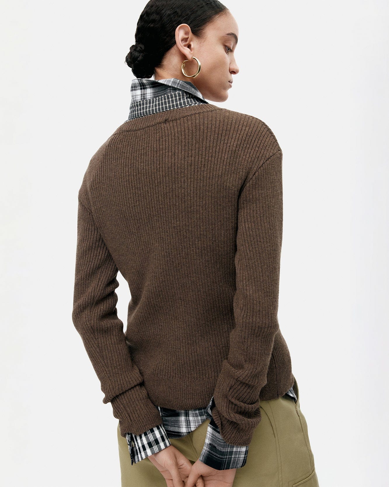 기타 HAND STITCHED BASIC CARDIGAN atb1400w(BROWN)