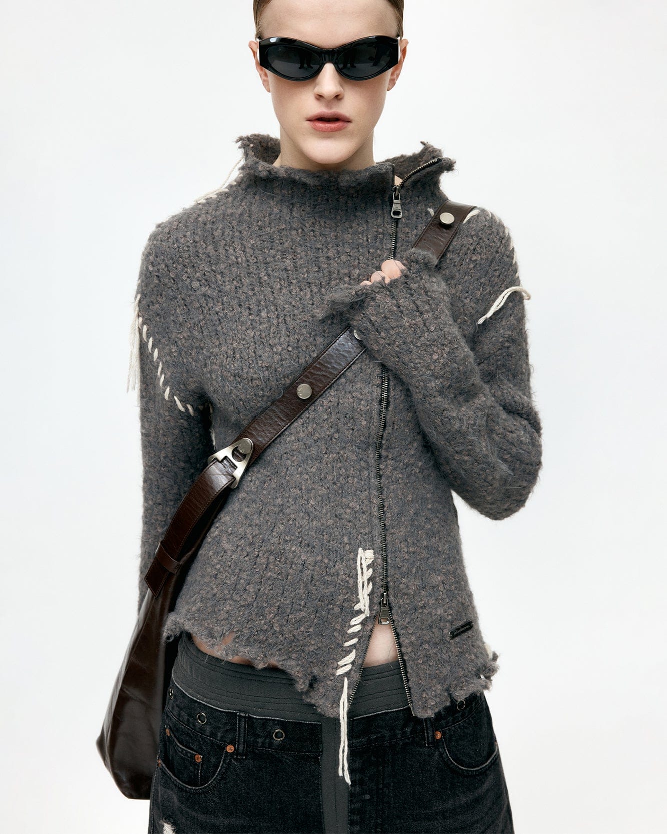기타 HARLOW DAMAGED KNIT JACKET atb1388w(GREY)