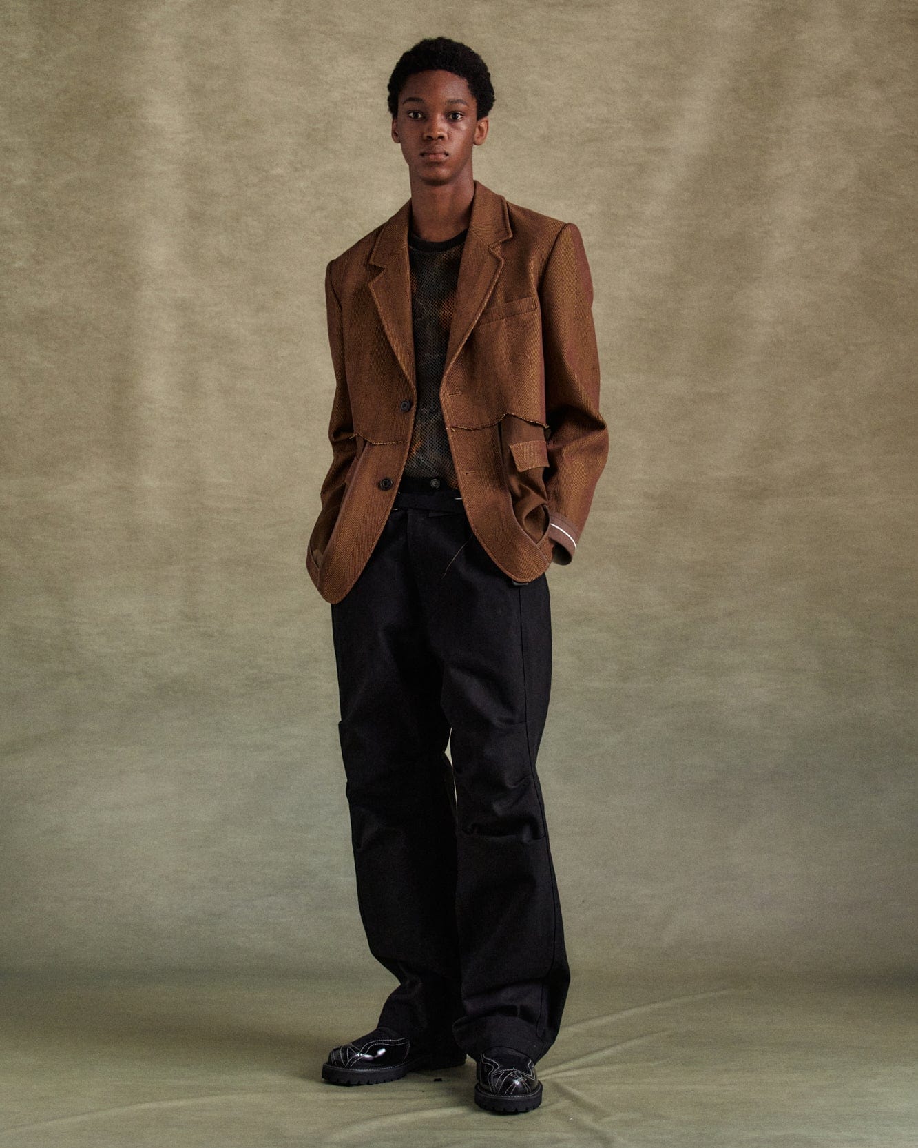 기타 INSIDE OUT BROWN SHEER JACKET awa699u(BROWN)