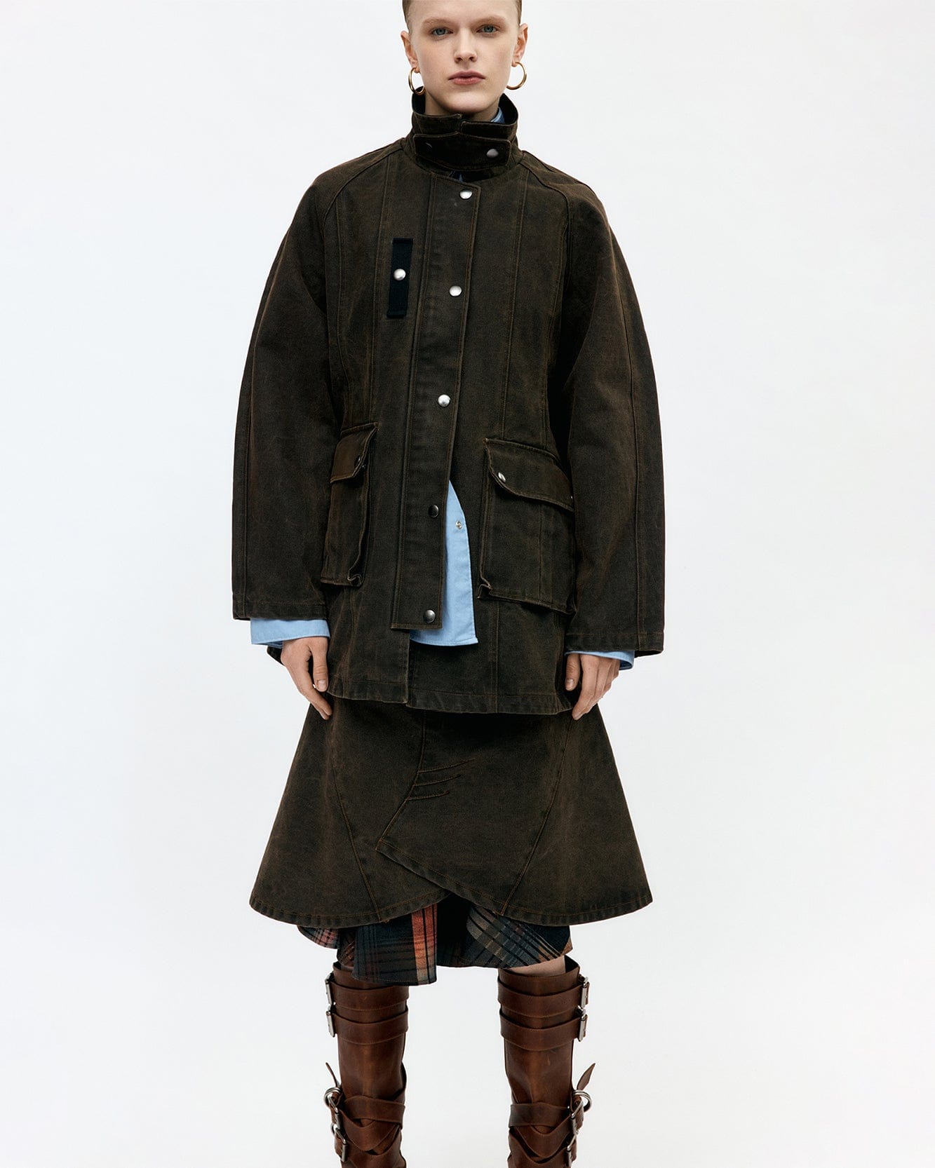 기타 KERRI TRAPEZ WORK JACKET awa724w(BROWN)