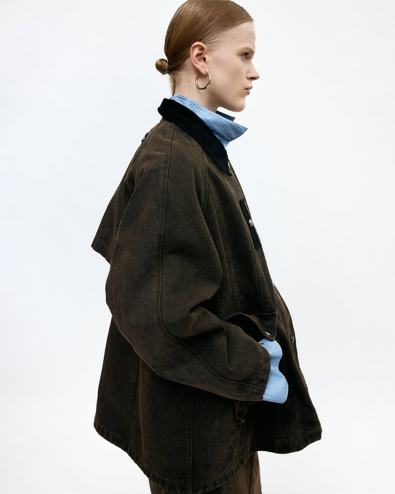 기타 KERRI TRAPEZ WORK JACKET awa724w(BROWN)