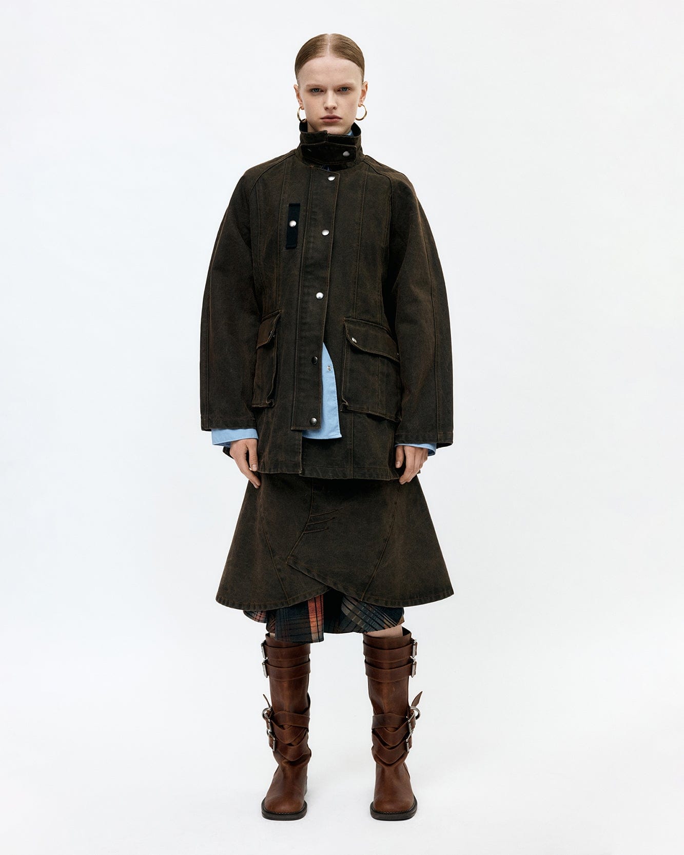 기타 KERRI TRAPEZ WORK JACKET awa724w(BROWN)