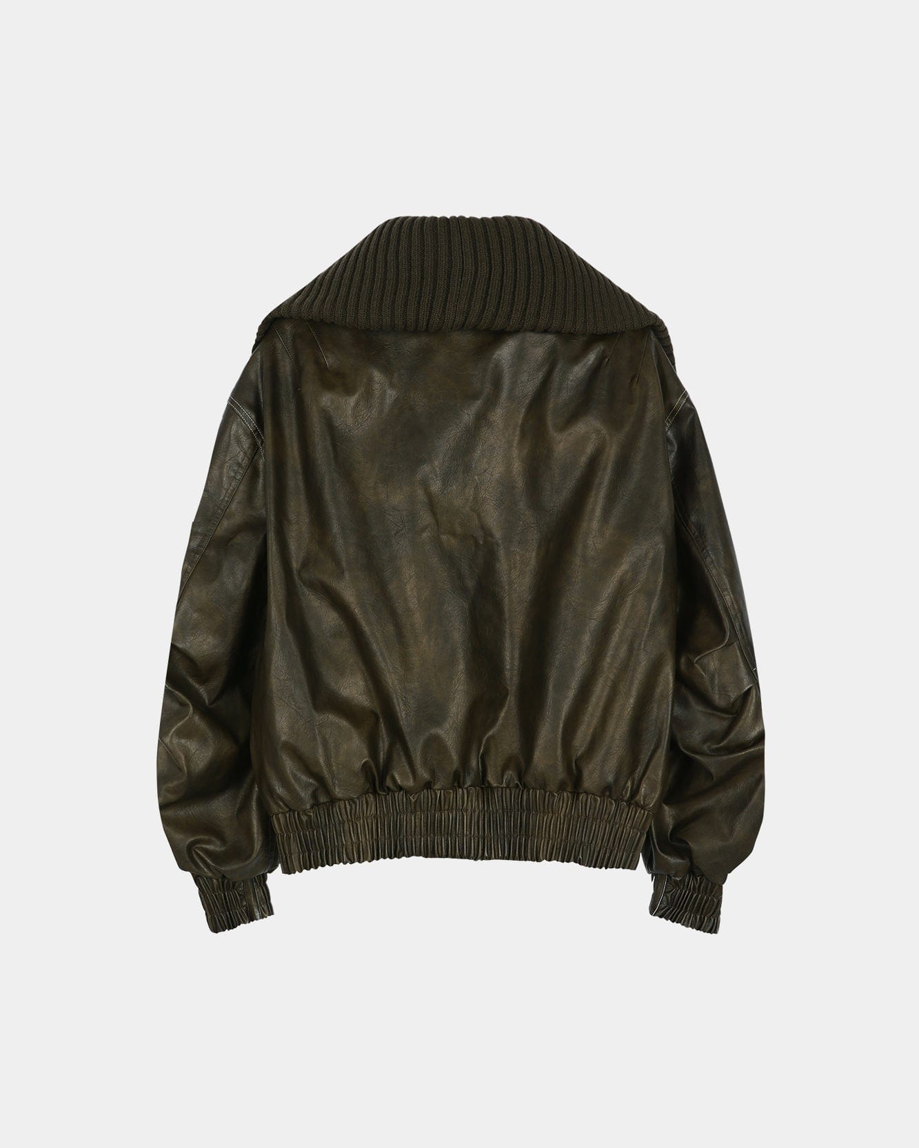 KNIT-COLLAR MA-1 BOMBER JACKET awa756w(KHAKI) – Andersson Bell