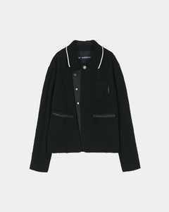 新品未使用 ADSB Andersson Bellクロシェ コットンカーディガン KNIT COLLAR TWEED CARDIGAN (BLACK) – Andersson Bell