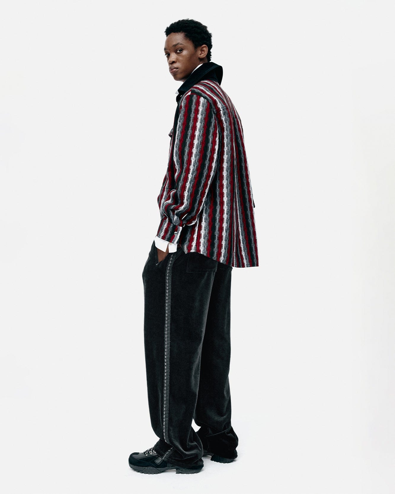기타 KNITTED STRIPE SHIRT atb1375m(RED)