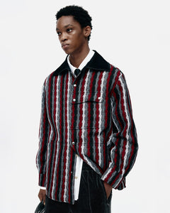 기타 KNITTED STRIPE SHIRT atb1375m(RED)