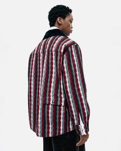 기타 KNITTED STRIPE SHIRT atb1375m(RED)