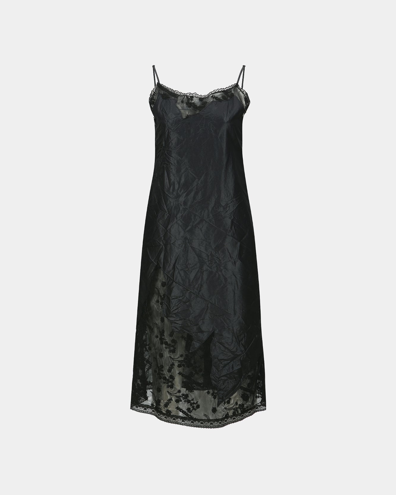 LACE PATCHWORK SLIP DRESS atb1397w(BLACK)  Andersson Bell