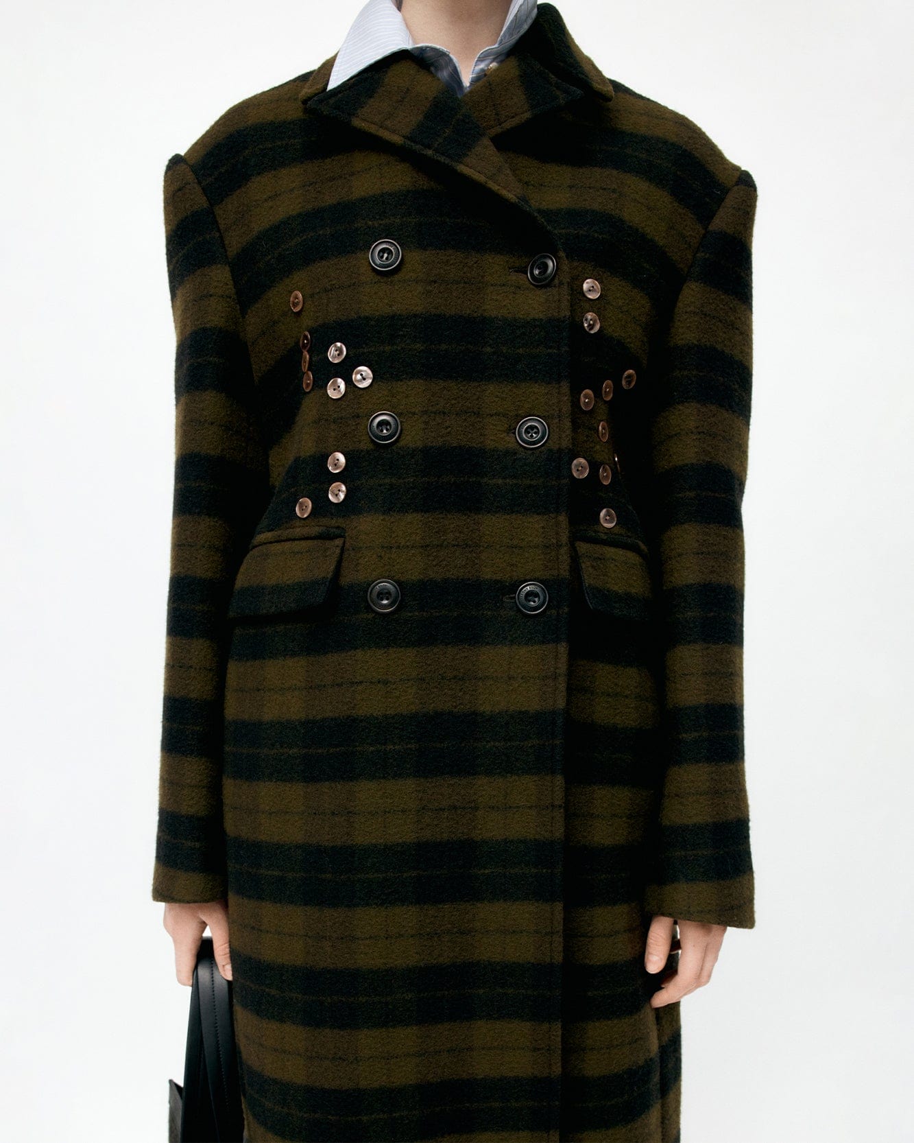 기타 LACIE CHECK BUTTONS COAT awa726w(GREEN)