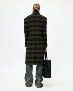 기타 LACIE CHECK BUTTONS COAT awa726w(GREEN)