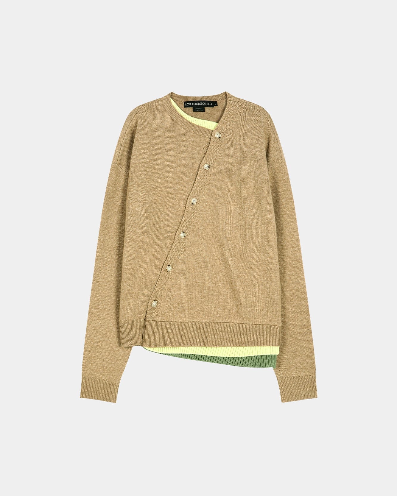 LAYERED CARDIGAN atb1411m(CAMEL) – Andersson Bell
