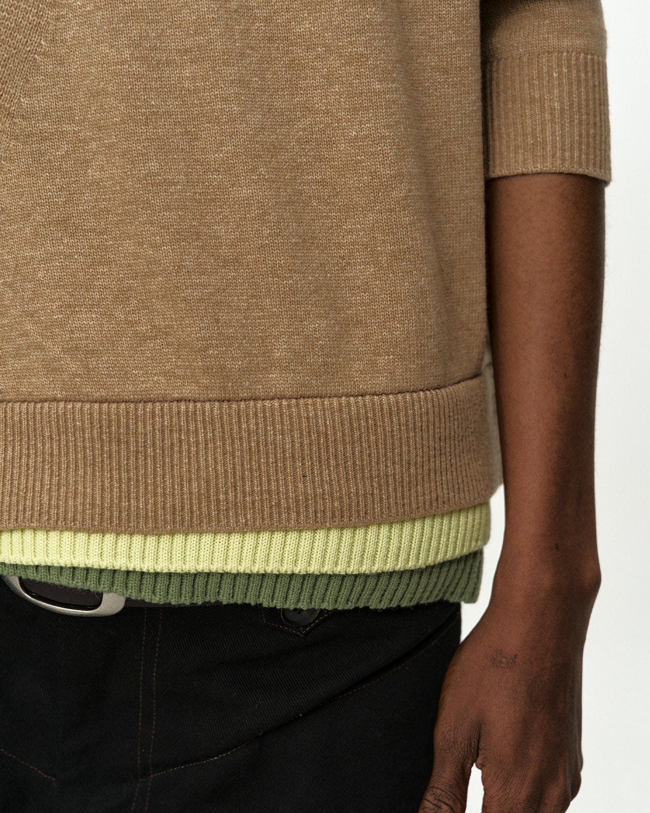 LAYERED CARDIGAN atb1411m(CAMEL) – Andersson Bell