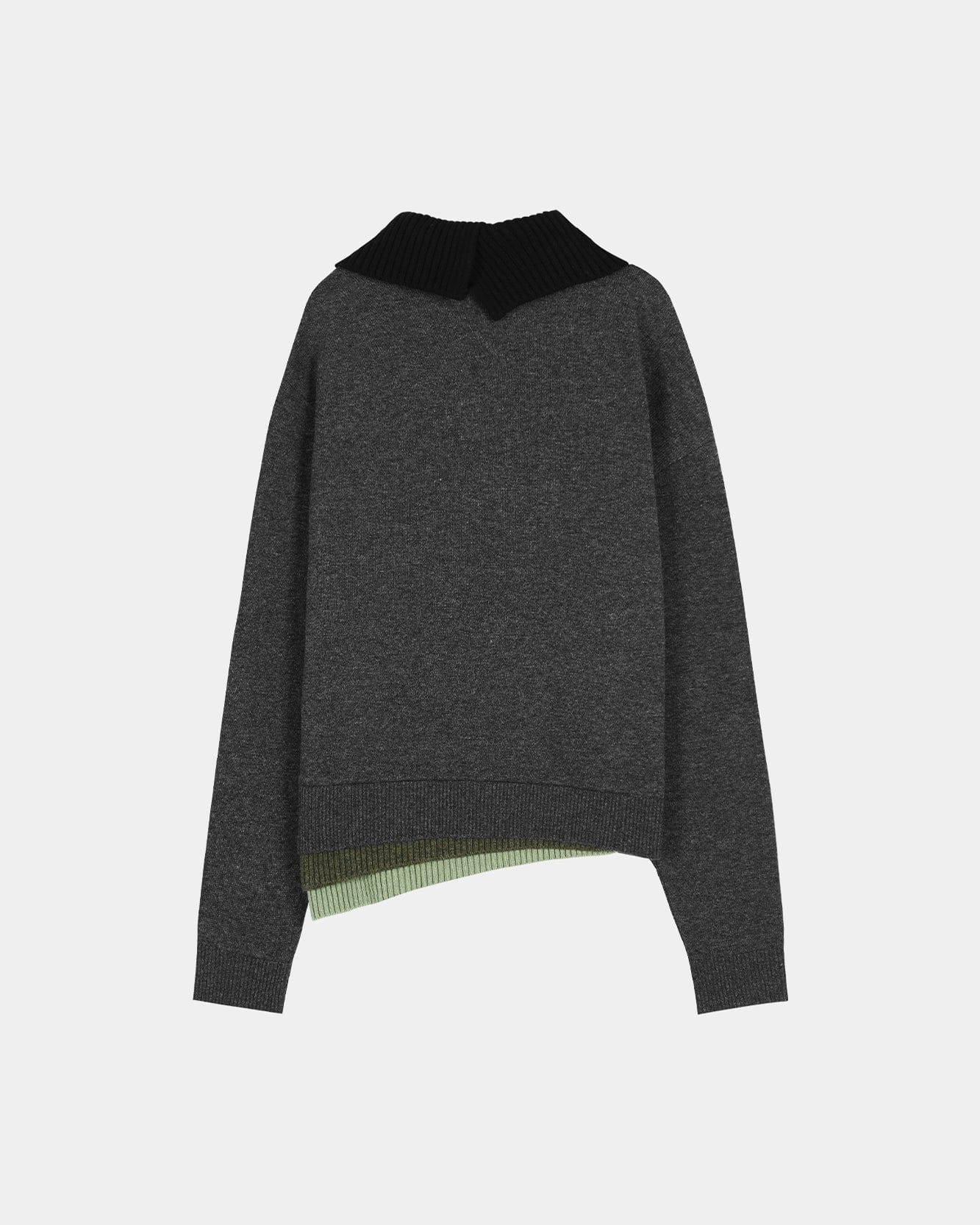 RESTOCK] LAYERED COLLAR CARDIGAN atb1410m(CHARCOAL) – Andersson Bell