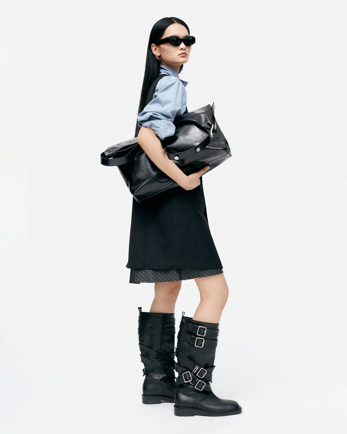 기타 LAYERED STRAP BOOTS aaa483w(BLACK)