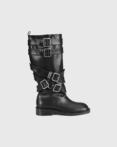 기타 LAYERED STRAP BOOTS aaa483w(BLACK)
