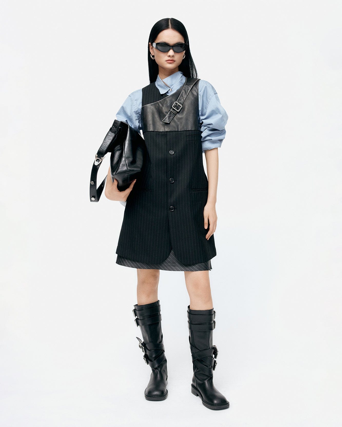 기타 LAYERED STRAP BOOTS aaa483w(BLACK)