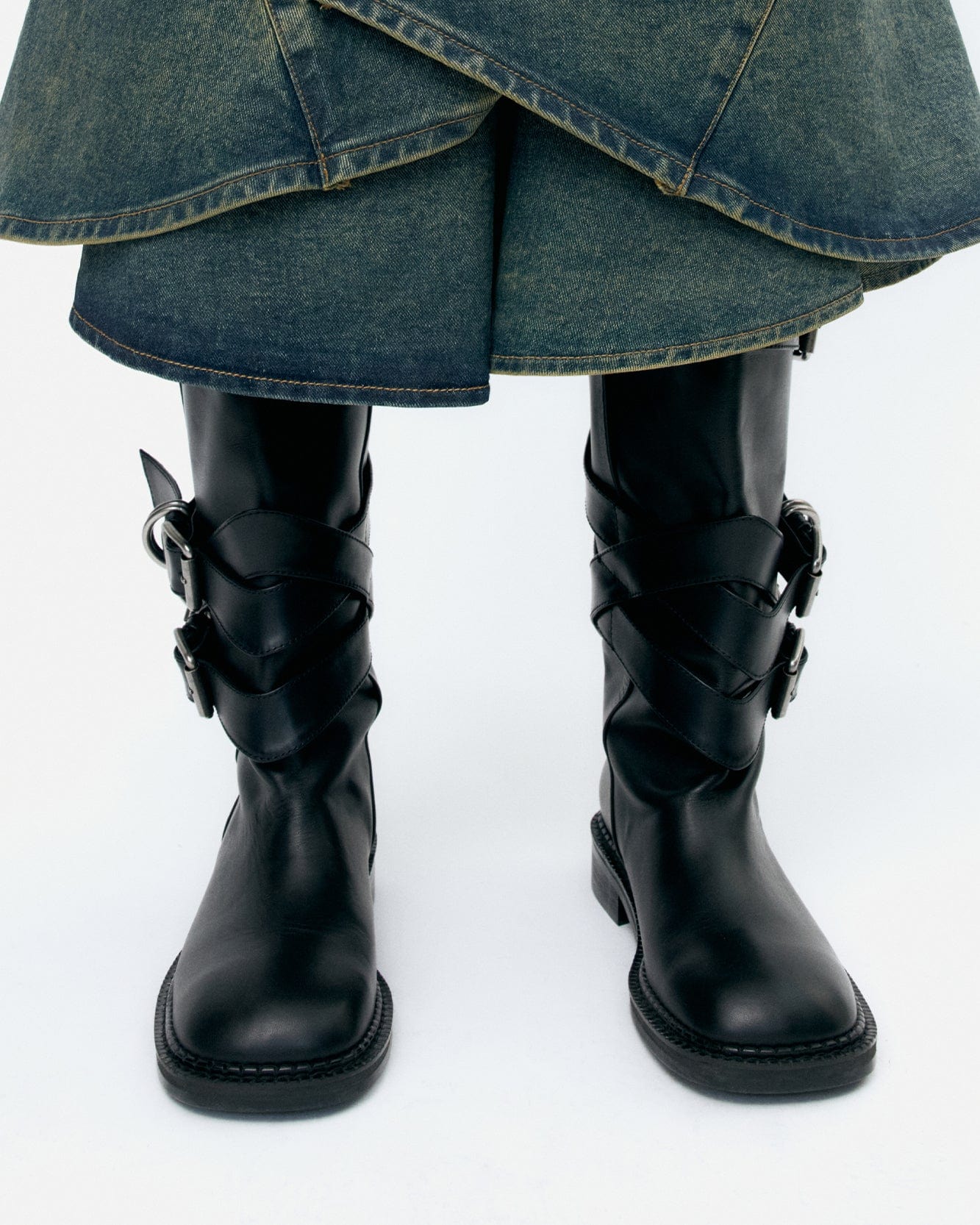 기타 LAYERED STRAP BOOTS aaa483w(BLACK)