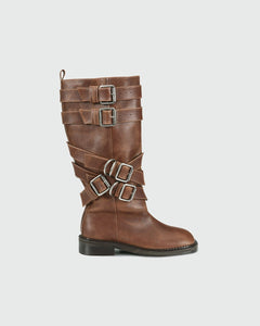 기타 LAYERED STRAP BOOTS aaa484w(BROWN)