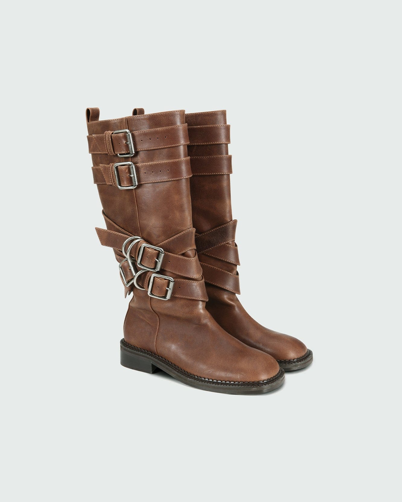 기타 LAYERED STRAP BOOTS aaa484w(BROWN)