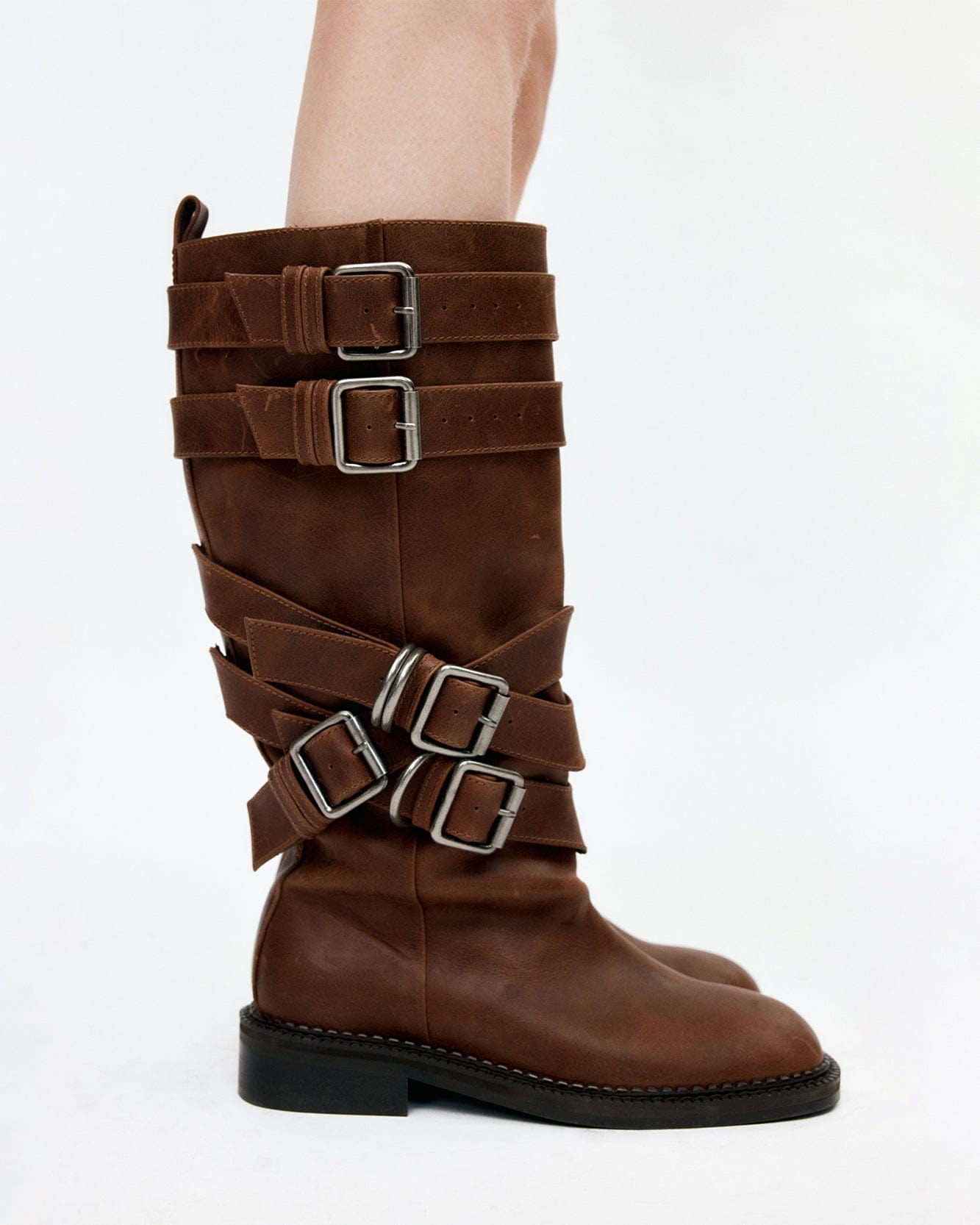 기타 LAYERED STRAP BOOTS aaa484w(BROWN)