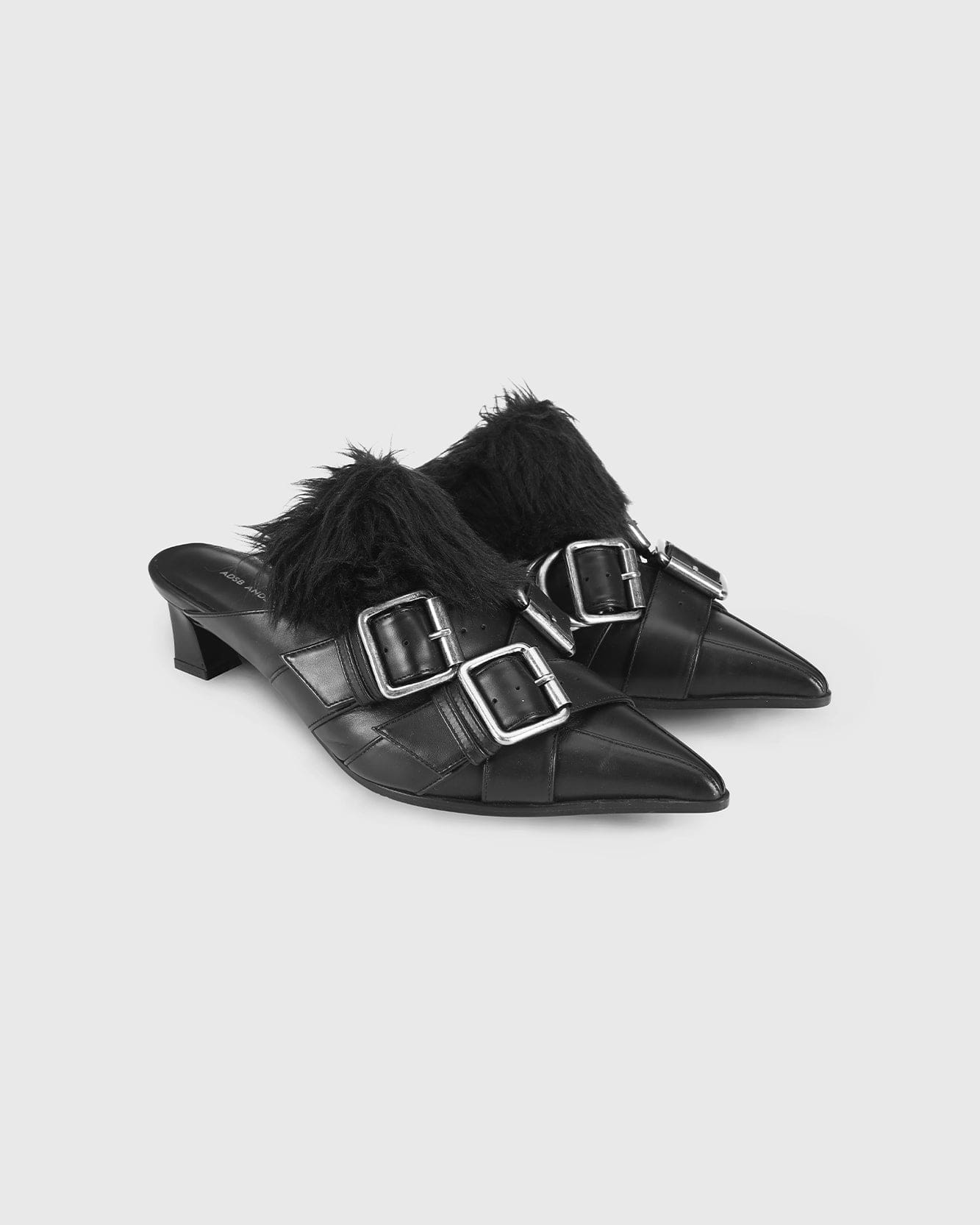 기타 LAYERED STRAP MULE aaa485w(BLACK)