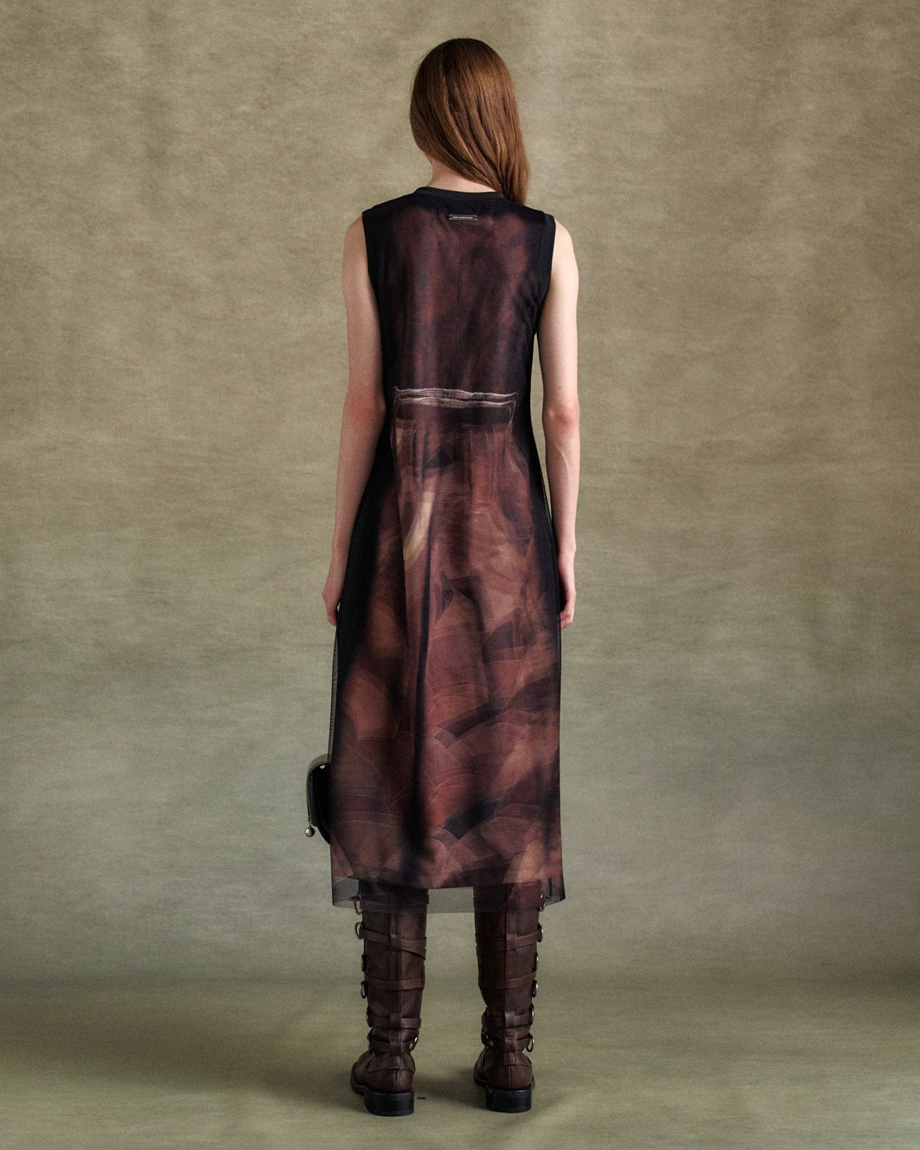기타 LENTICULAR TRENCH COAT PRINTED JERSEY DRESS atb1310w(BLACK)