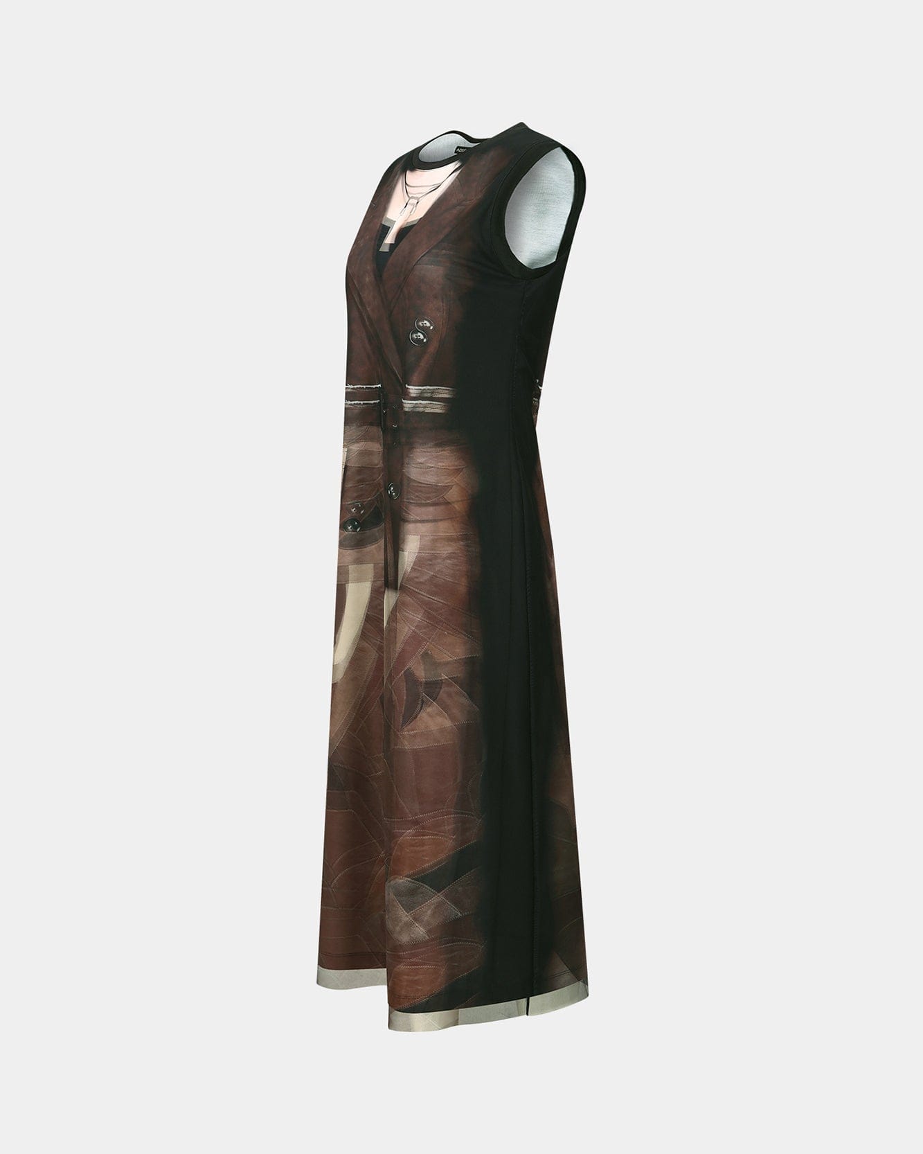기타 LENTICULAR TRENCH COAT PRINTED JERSEY DRESS atb1310w(BLACK)