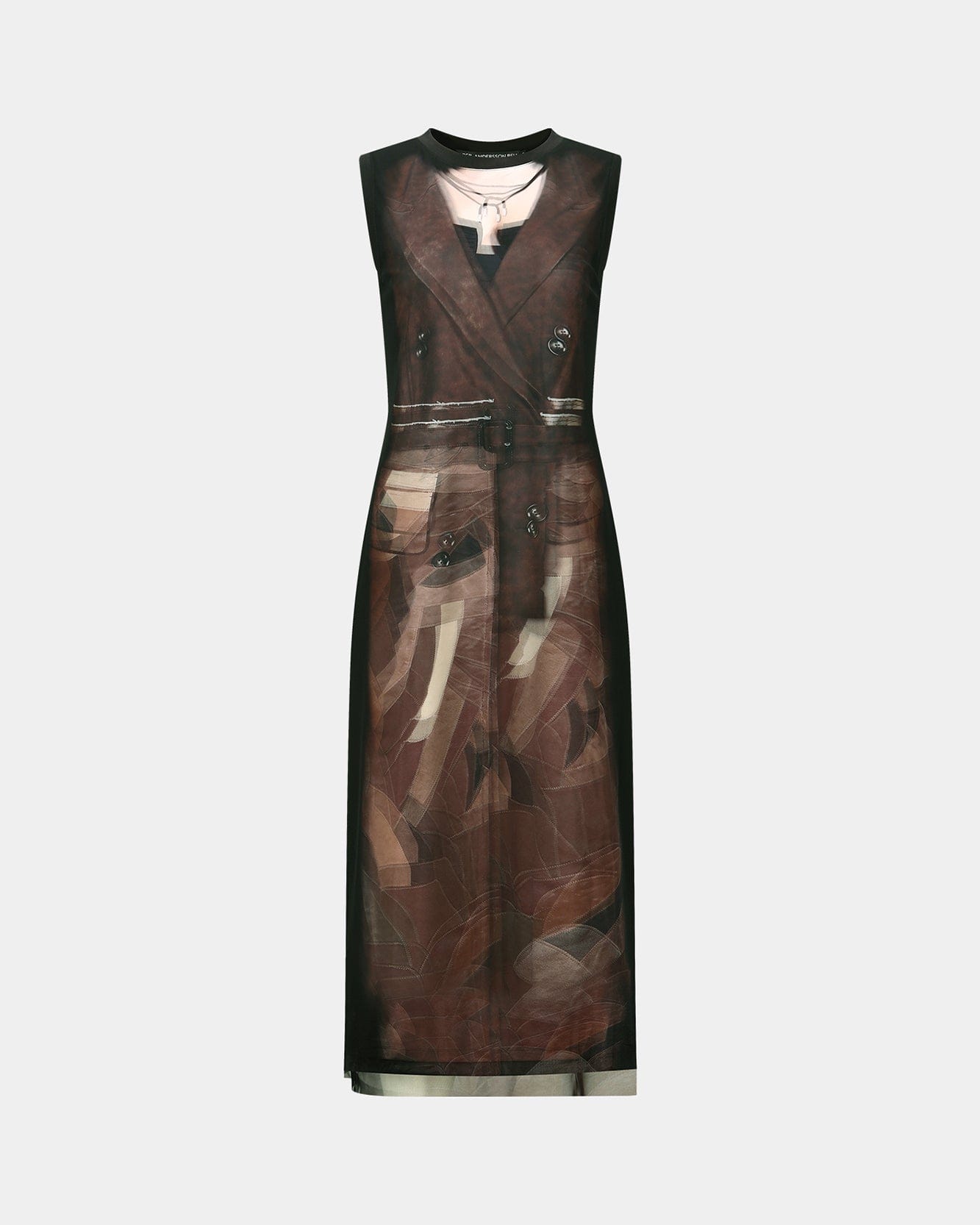 기타 LENTICULAR TRENCH COAT PRINTED JERSEY DRESS atb1310w(BLACK)