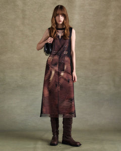기타 LENTICULAR TRENCH COAT PRINTED JERSEY DRESS atb1310w(BLACK)