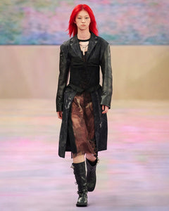 기타 LENTICULAR TRENCH COAT PRINTED JERSEY DRESS atb1310w(BLACK)