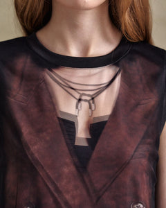 기타 LENTICULAR TRENCH COAT PRINTED JERSEY DRESS atb1310w(BLACK)