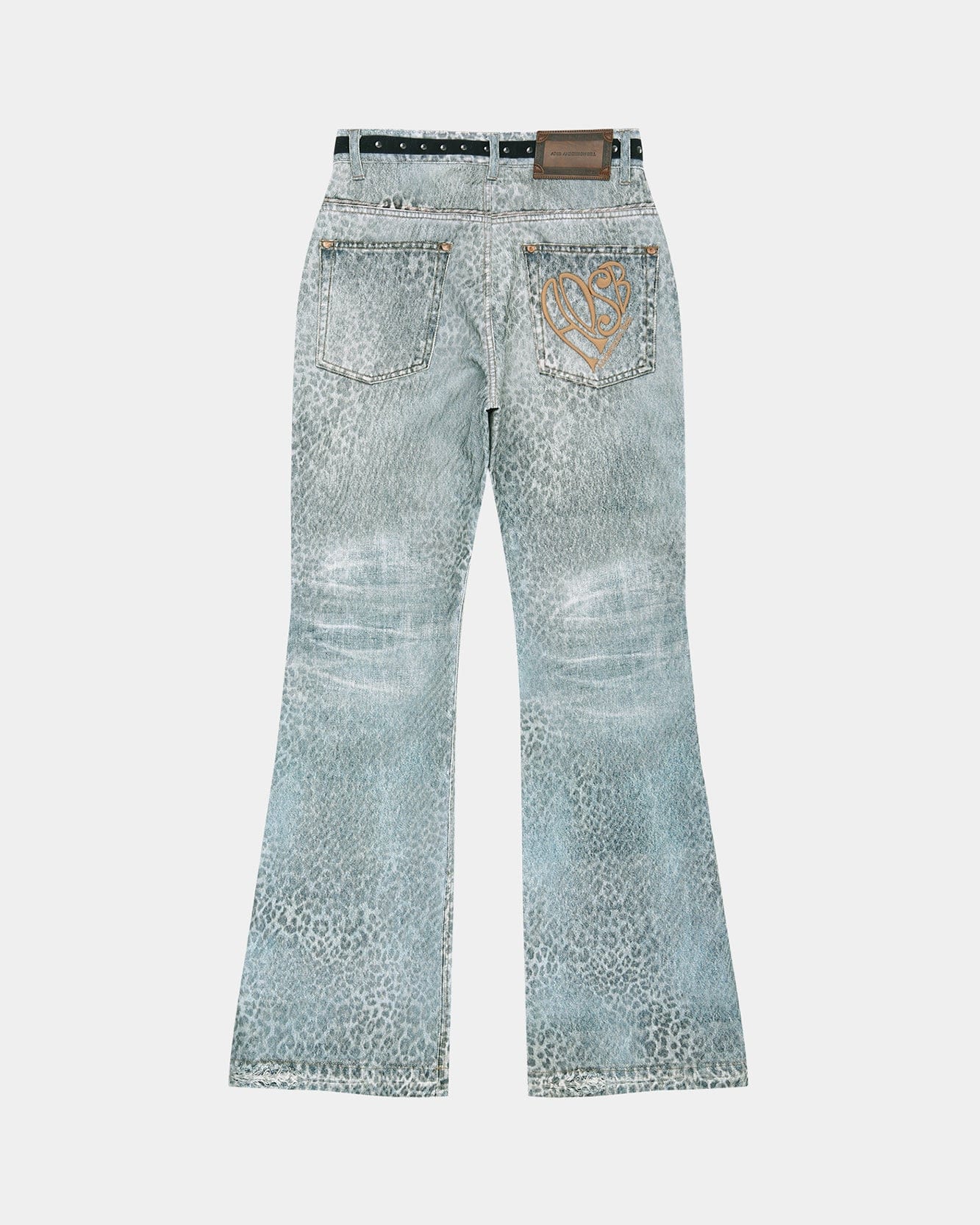 RESTOCK] LEOPARD FADE DENIM PRINTED BOOTSCUT JEANS apa882w(BLUE
