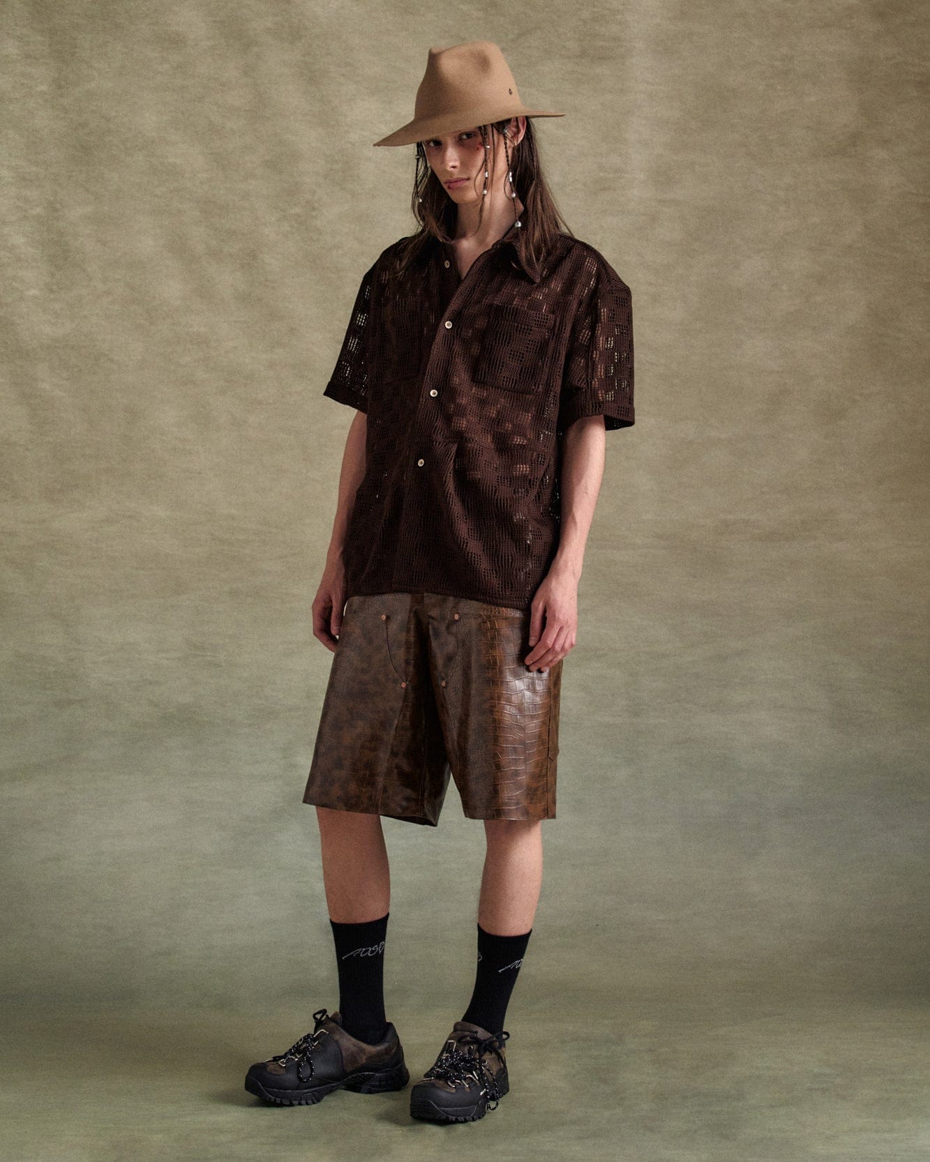 기타 LETTO KNITTED SHIRTS atb1234m(BROWN)