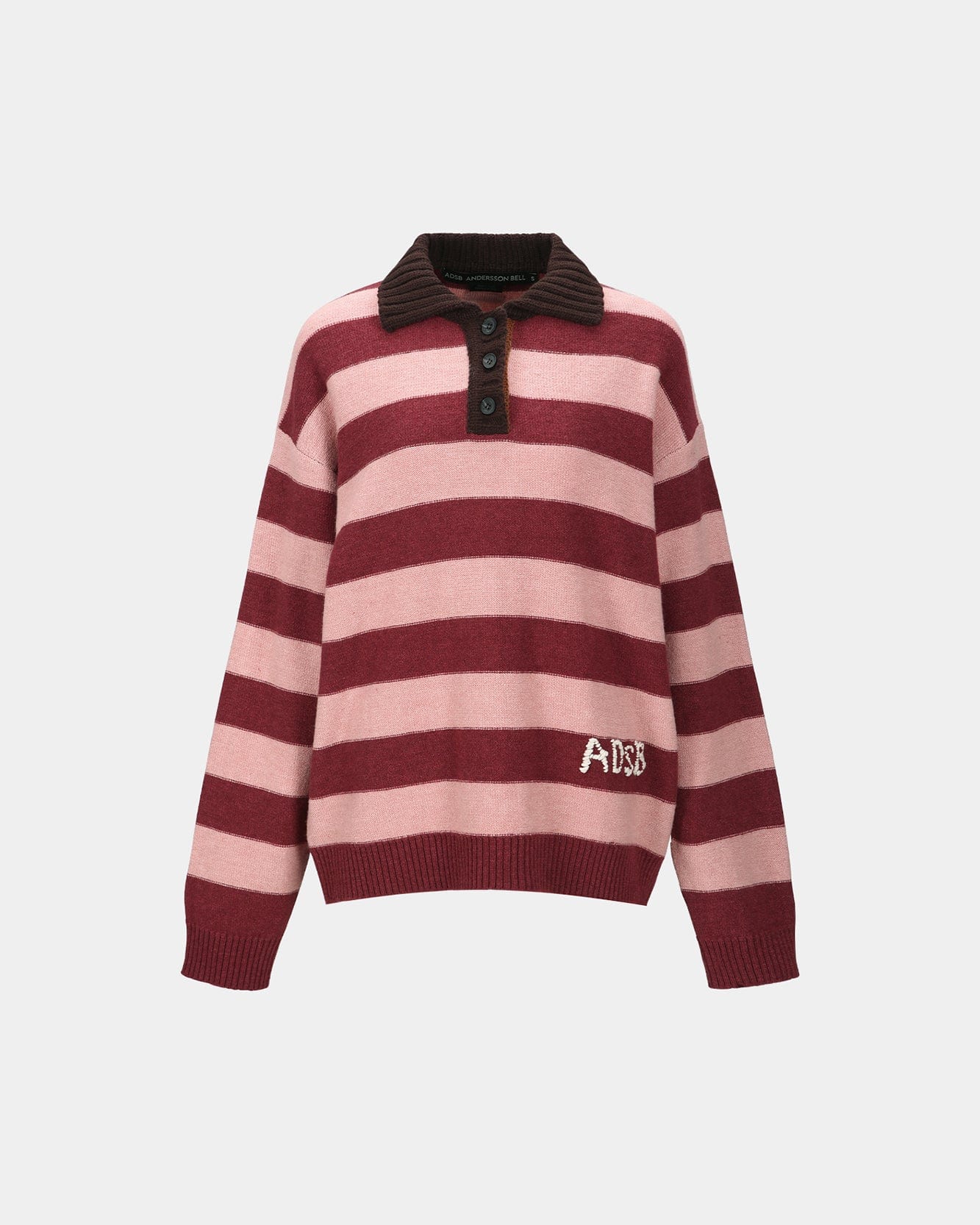 기타 LOOSE-FIT STRIPE COLLAR SWEATER atb1399w(PINK/RED WINE)