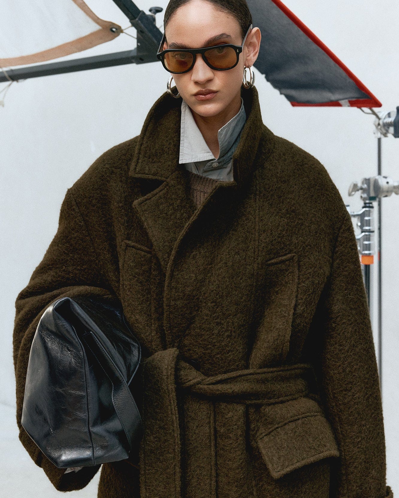 기타 MATTIA SHAGGY WOOL ROBE COAT awa714m(BROWN)