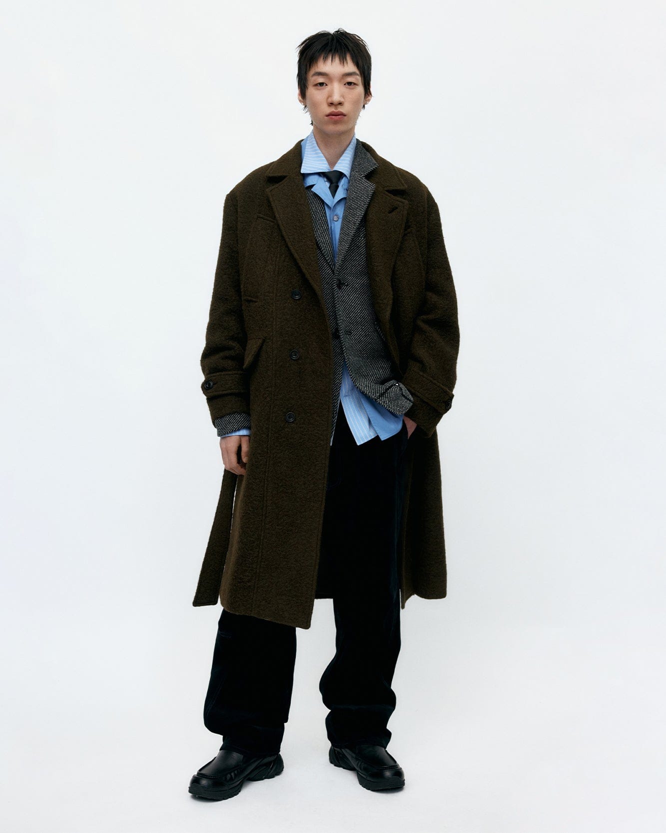 기타 MATTIA SHAGGY WOOL ROBE COAT awa714m(BROWN)