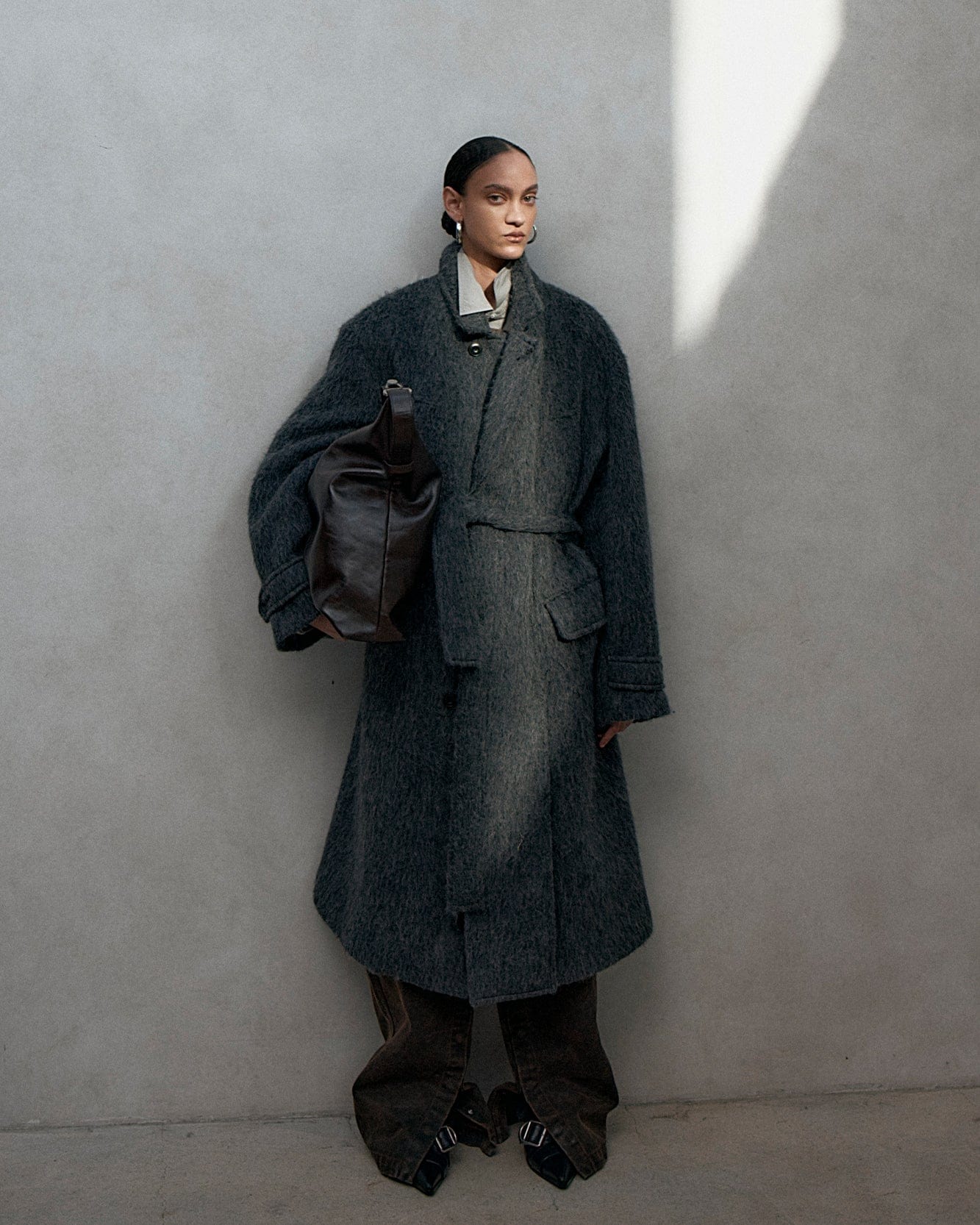 기타 MATTIA SHAGGY WOOL ROBE COAT awa715m(GREY)