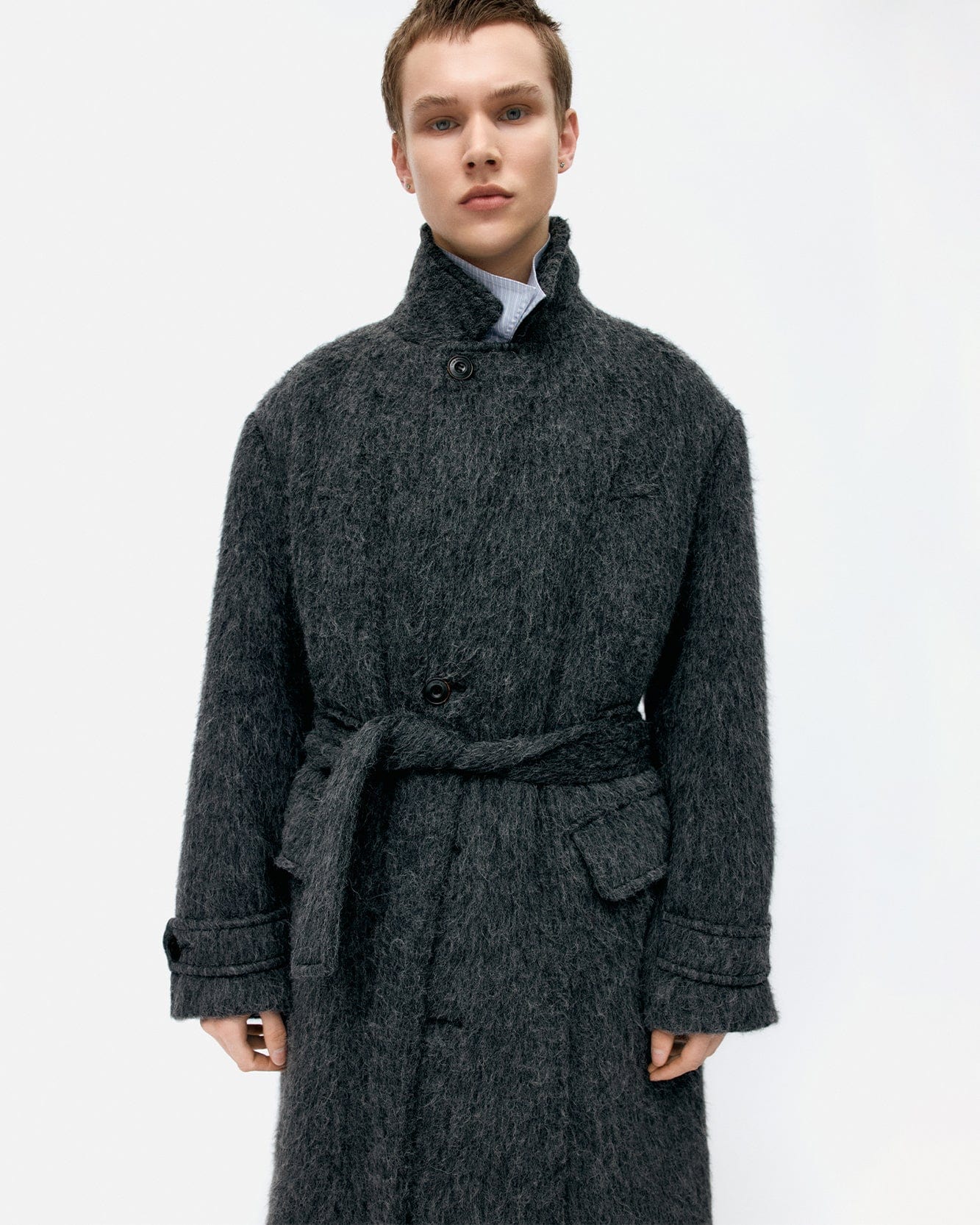 기타 MATTIA SHAGGY WOOL ROBE COAT awa715m(GREY)
