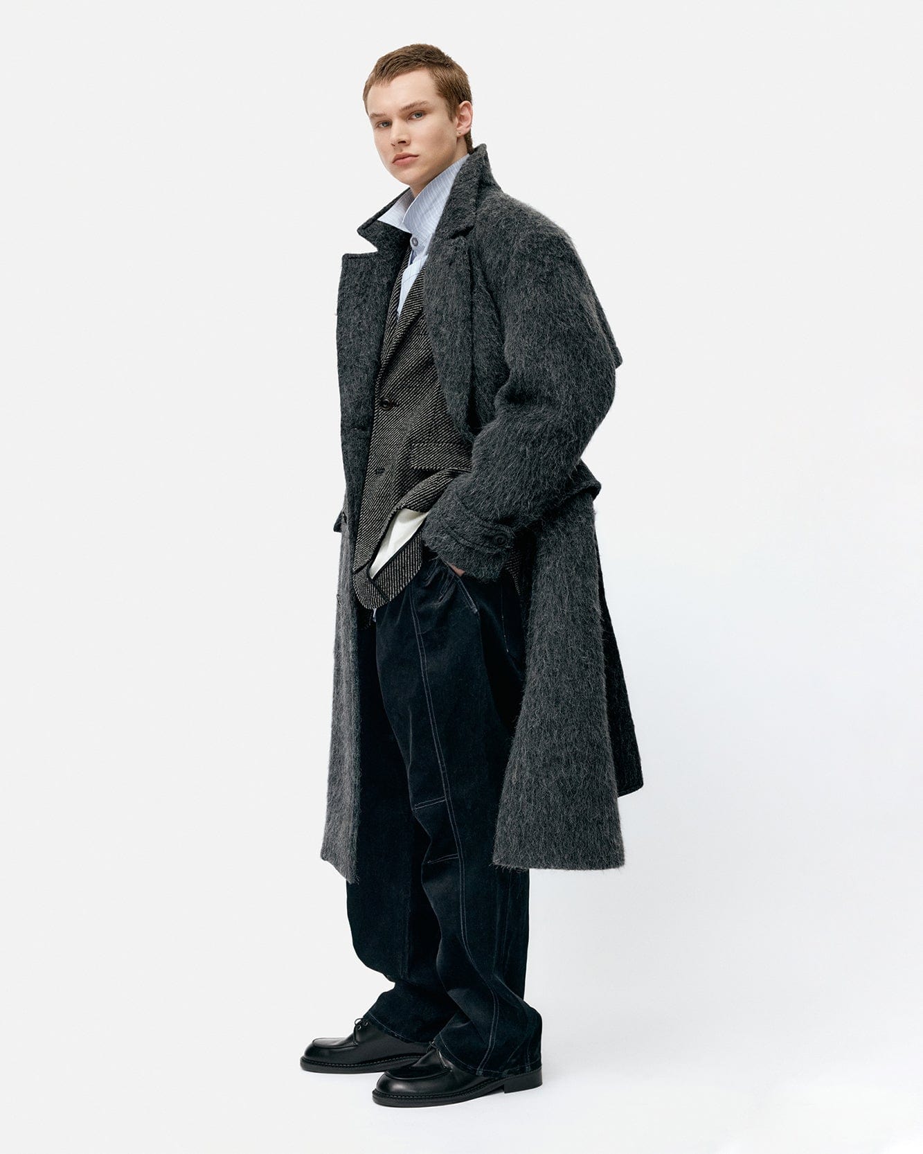 기타 MATTIA SHAGGY WOOL ROBE COAT awa715m(GREY)