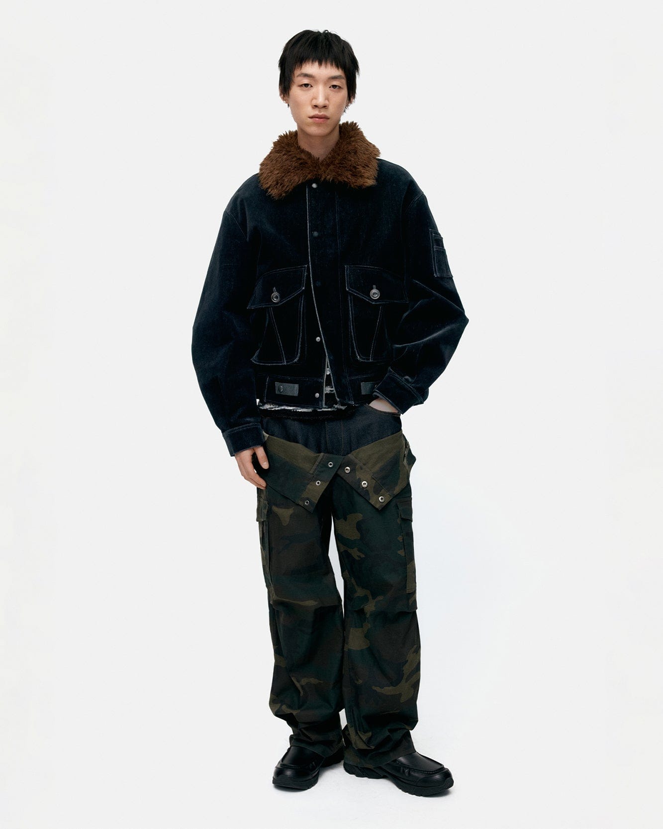 기타 MIKOOS VELVET BOMBER JACKET awa729m(BLACK)