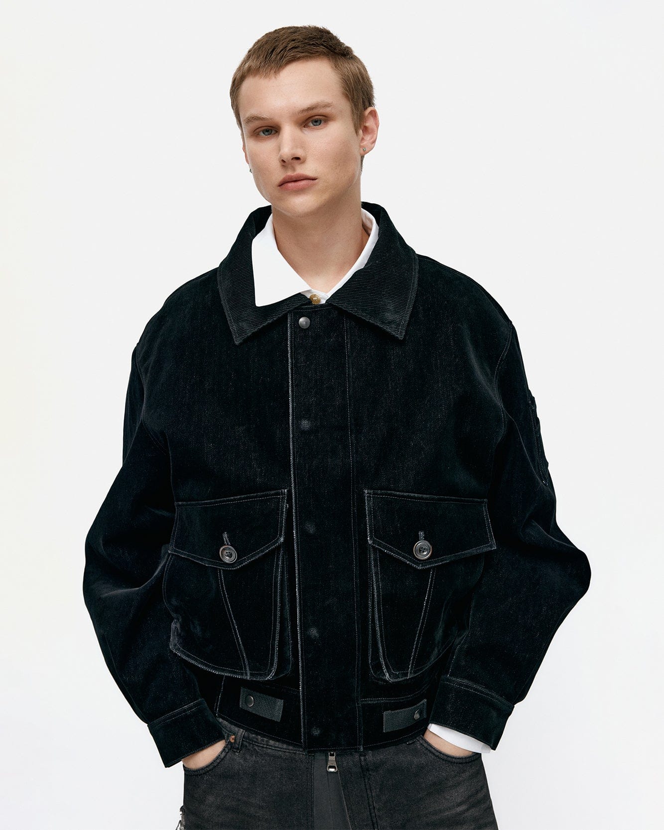 기타 MIKOOS VELVET BOMBER JACKET awa729m(BLACK)