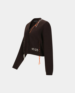기타 MORGAN HAND STITCHED KNIT CARDIGAN atb1382w(BROWN)