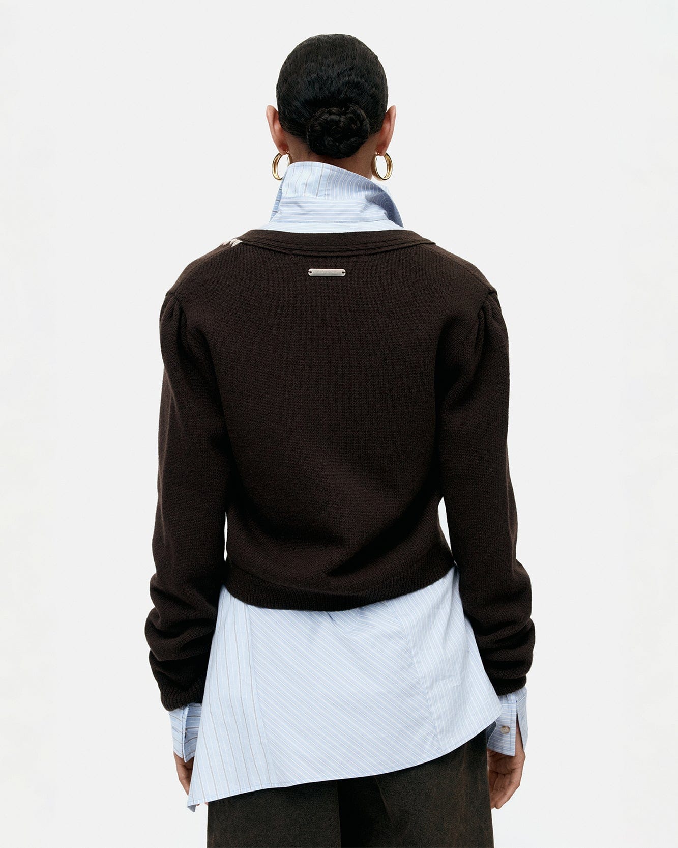 기타 MORGAN HAND STITCHED KNIT CARDIGAN atb1382w(BROWN)