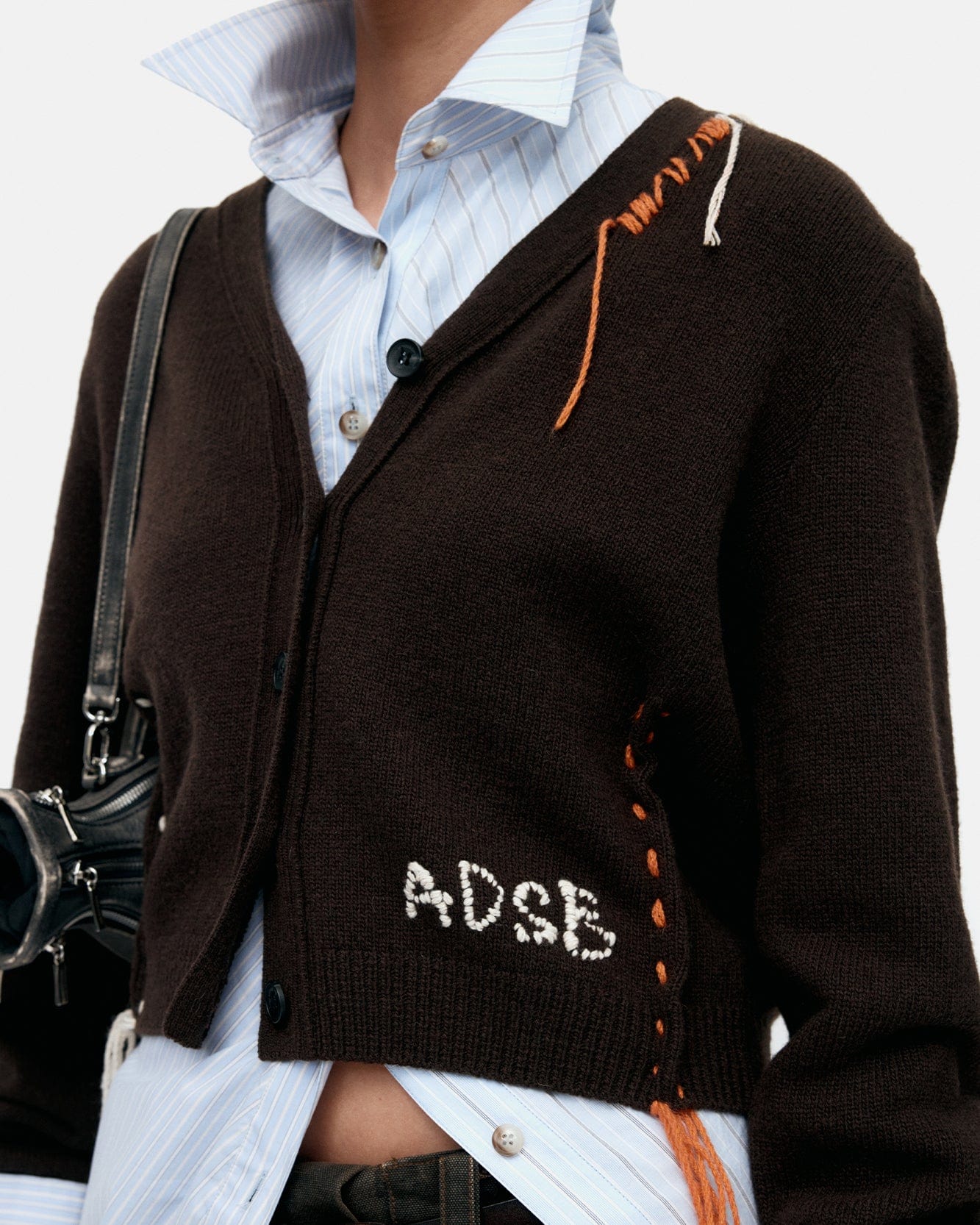 기타 MORGAN HAND STITCHED KNIT CARDIGAN atb1382w(BROWN)