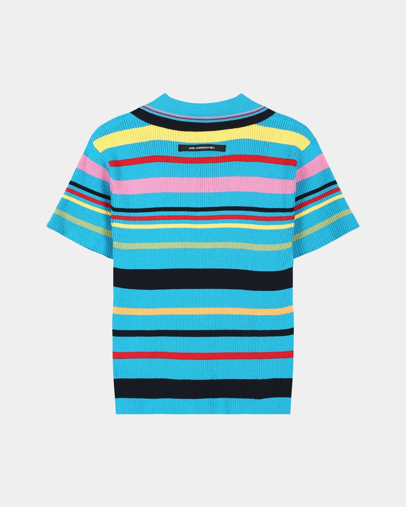 MULTI-COLOR STRIPE KNIT POLO TOP atb1500w(BLUE/RED) – Andersson Bell