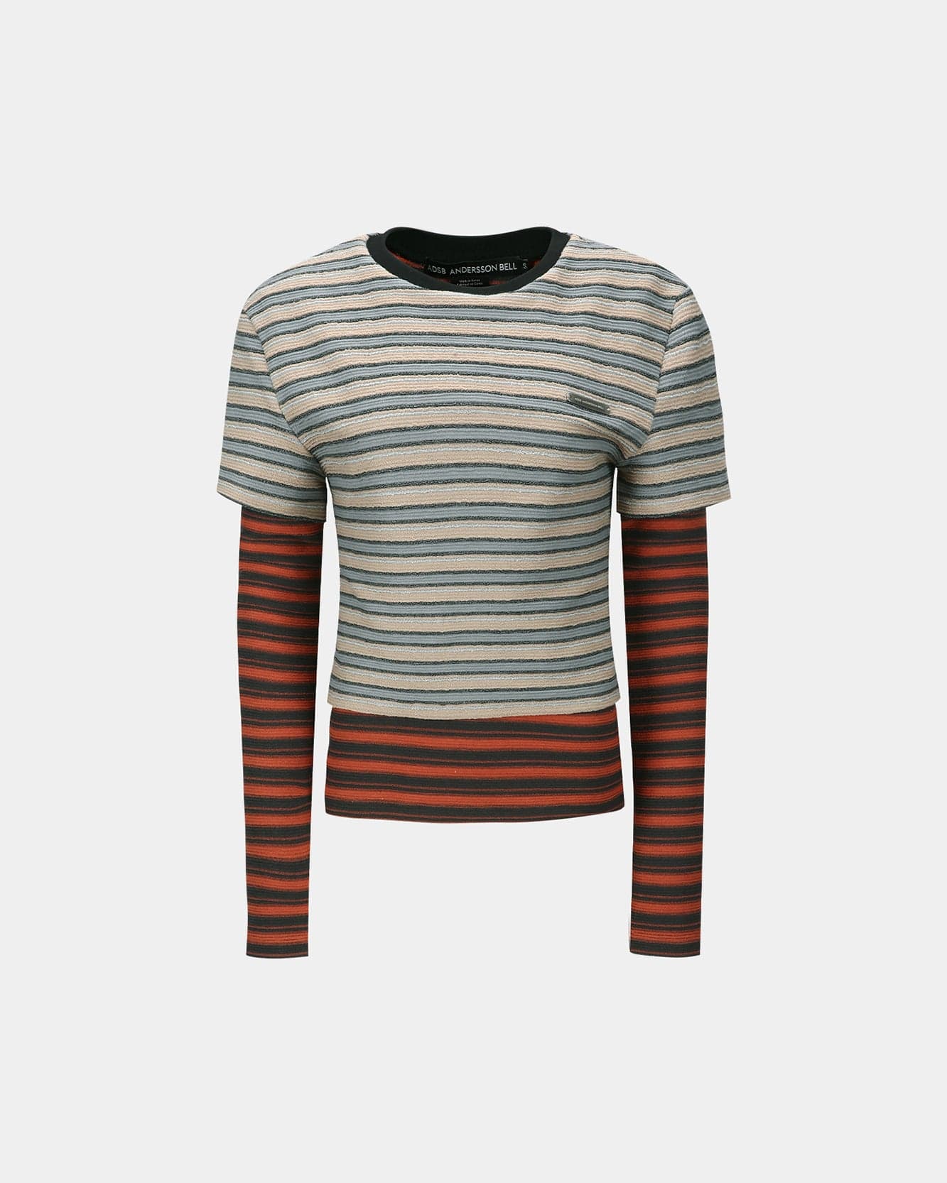 기타 MULTI STRIPE LS T-SHIRTS atb1335w(BEIGE / BRICK)