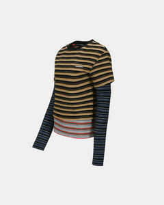 기타 MULTI STRIPE LS T-SHIRTS atb1353w(MULTI)