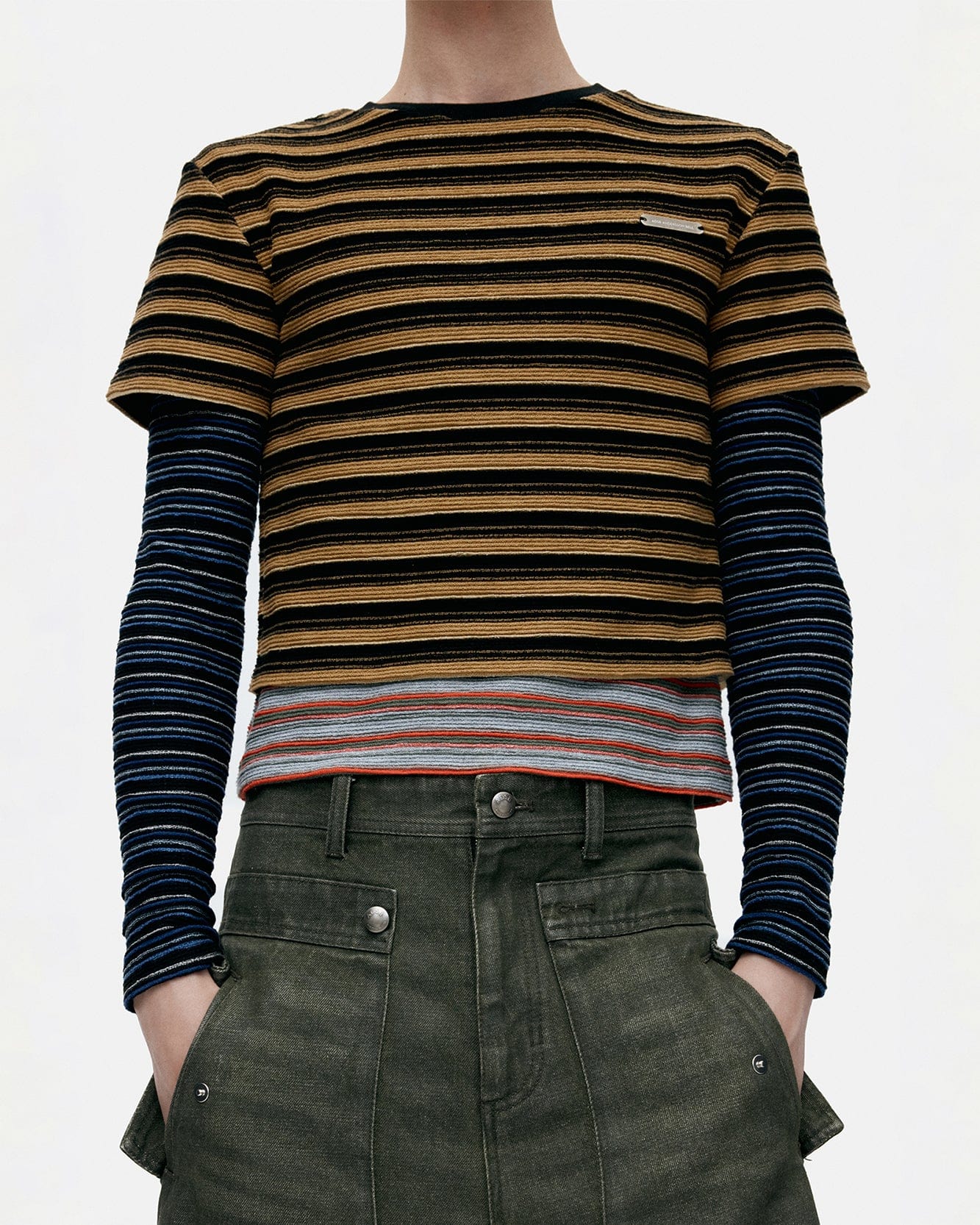 기타 MULTI STRIPE LS T-SHIRTS atb1353w(MULTI)
