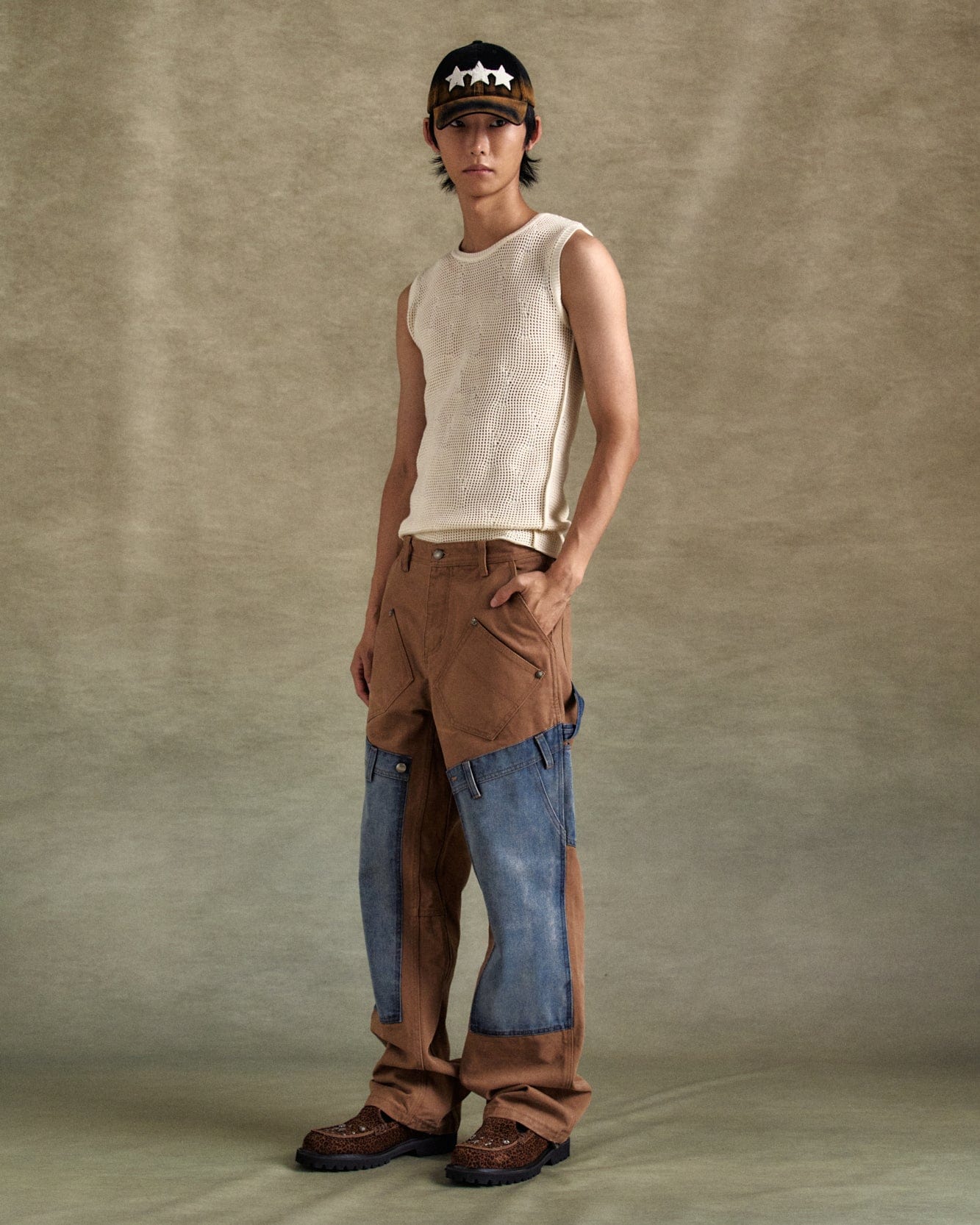 기타 NET DAMAGED SLEEVELESS atb1328m(ECRU)