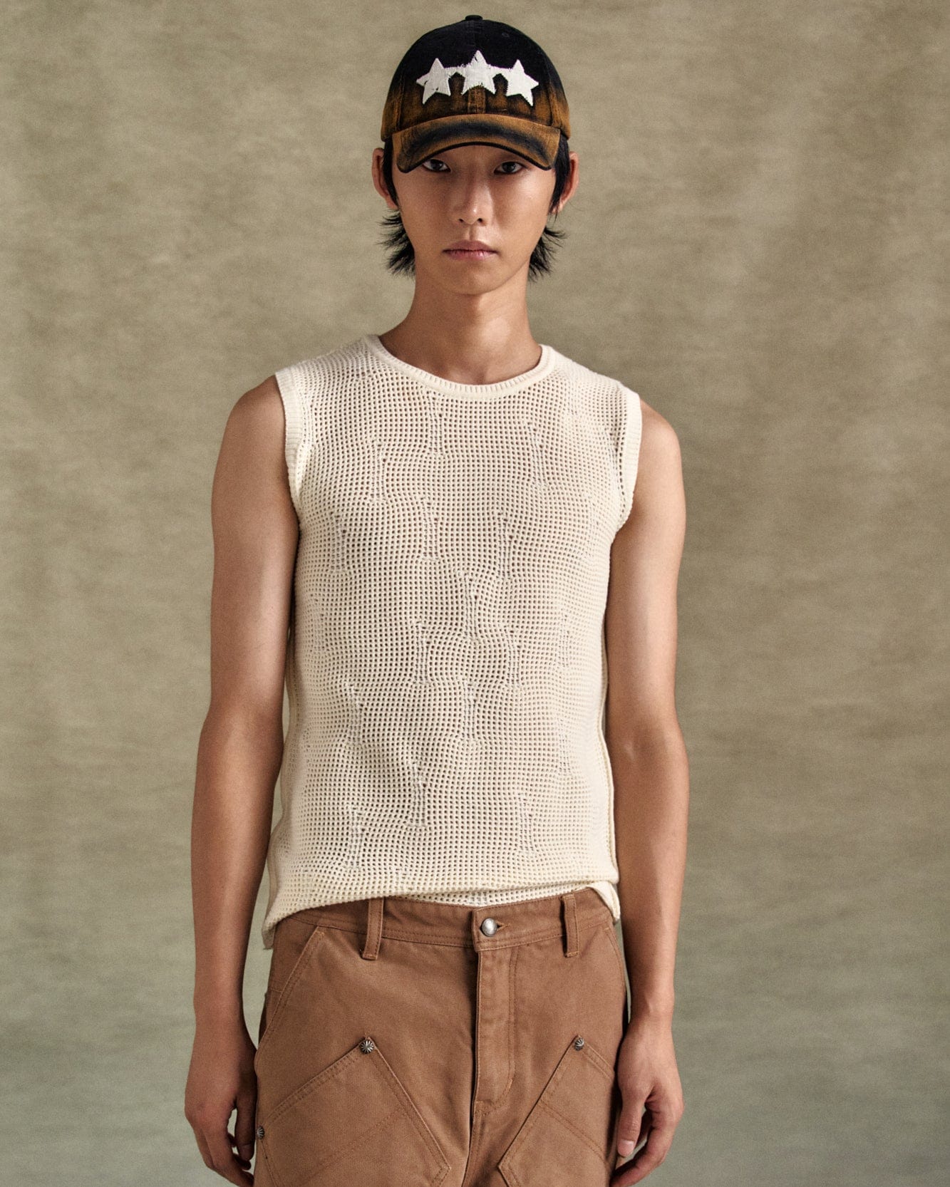 기타 NET DAMAGED SLEEVELESS atb1328m(ECRU)